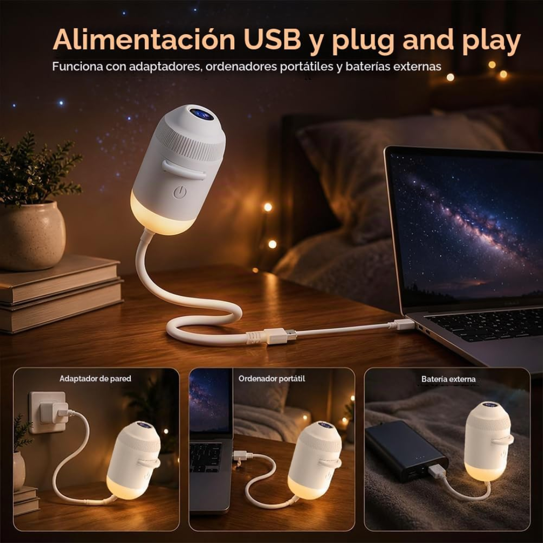 Proyector de Galaxia + Luz Nocturna