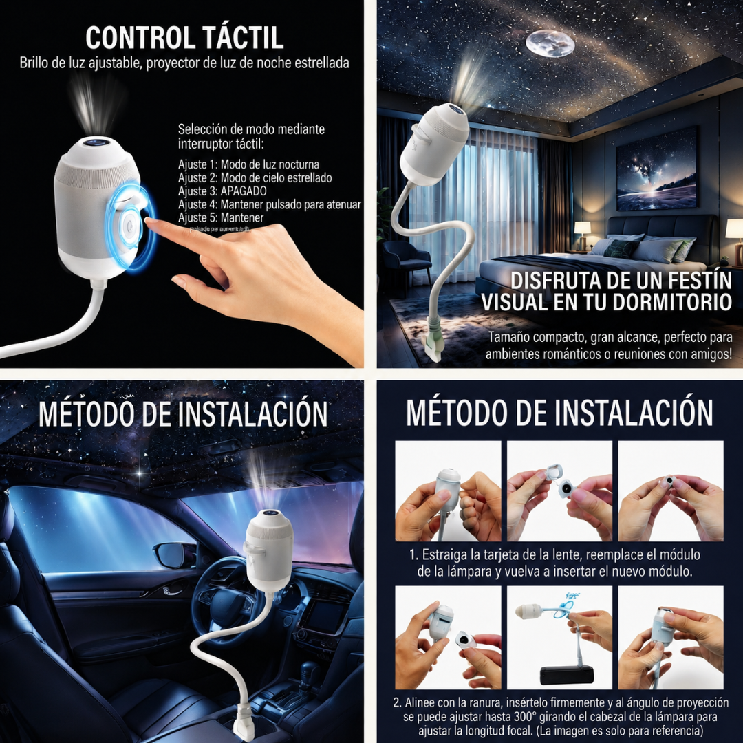 Proyector de Galaxia + Luz Nocturna