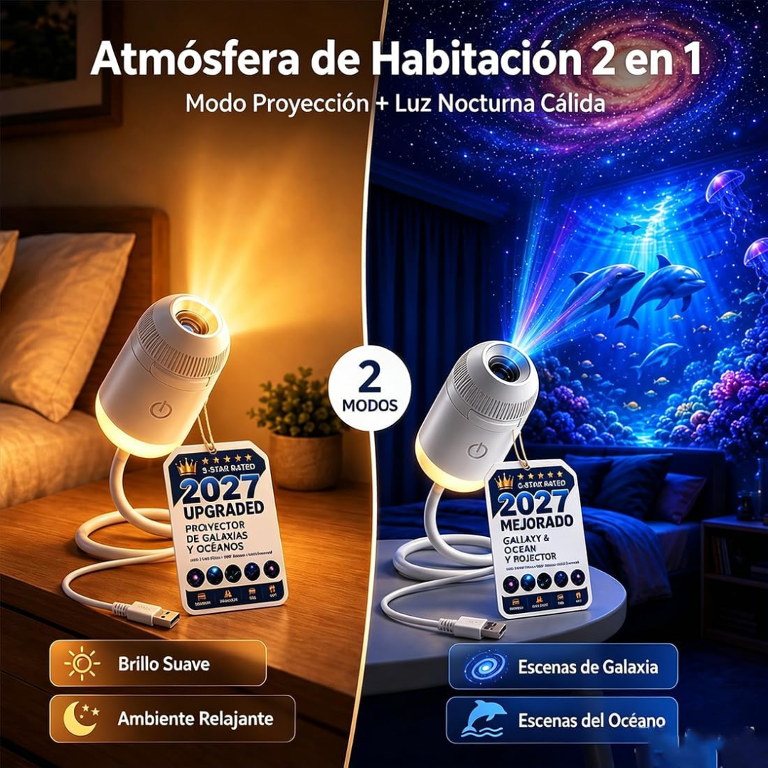 Proyector de Galaxia + Luz Nocturna